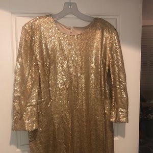 Eva Mendes for NY&CO gold sequin dress Sz XL